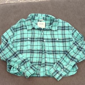 American Eagle Cropped Flannel